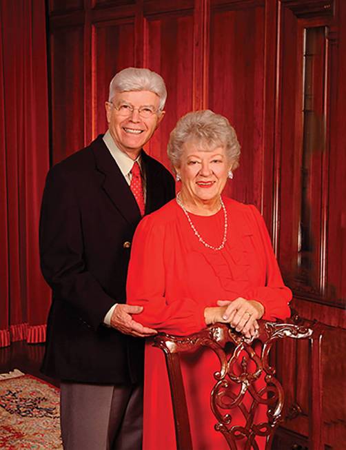 Festival founder Fred Adams, left, with Barbara Gaddie Adams. (Utah Shakespeare Festival)