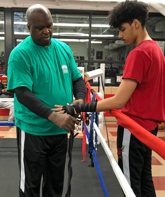 In this Tuesday, Feb. 4, 2020 photo, James "Buster" Douglas, the former world heavywe ...