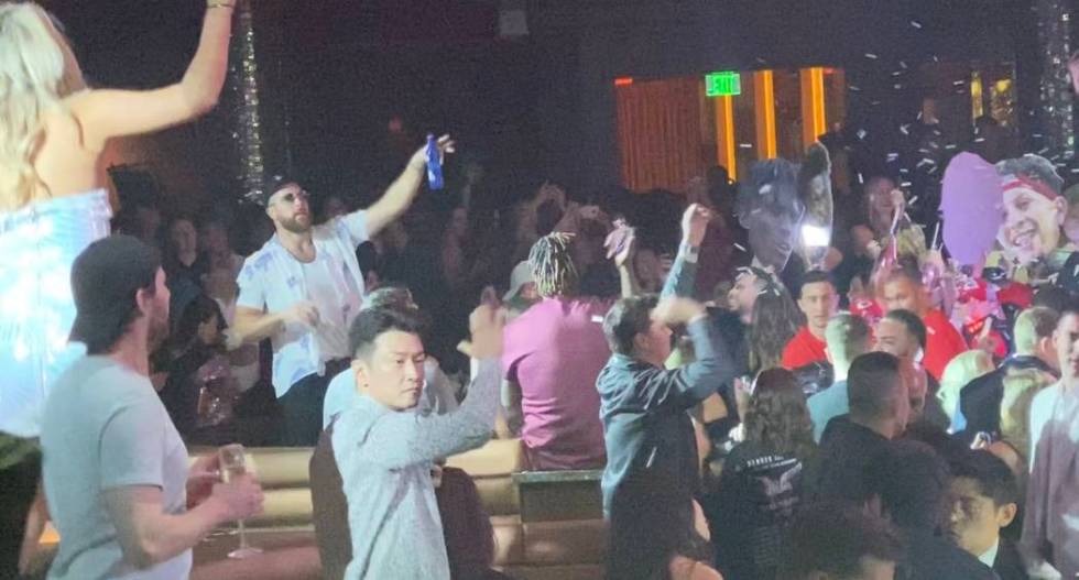 Tight end Travis Kelce is shown at Omnia Nightclub at Caesars Palace on Saturday, Feb. 8, 2020. ...