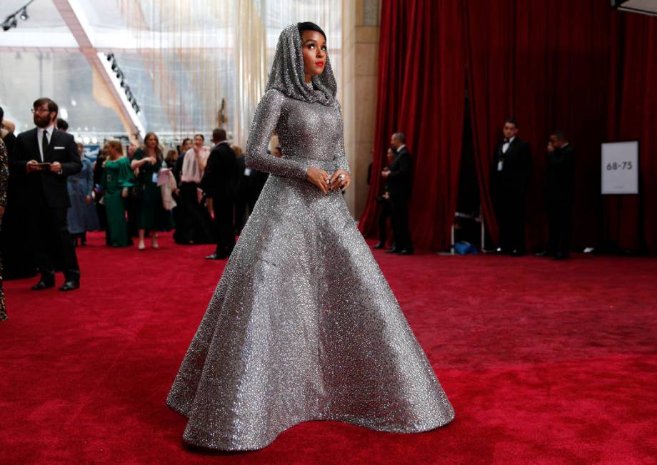 Janelle Monae arrives at the Oscars on Sunday, Feb. 9, 2020, at the Dolby Theatre in Los Angele ...