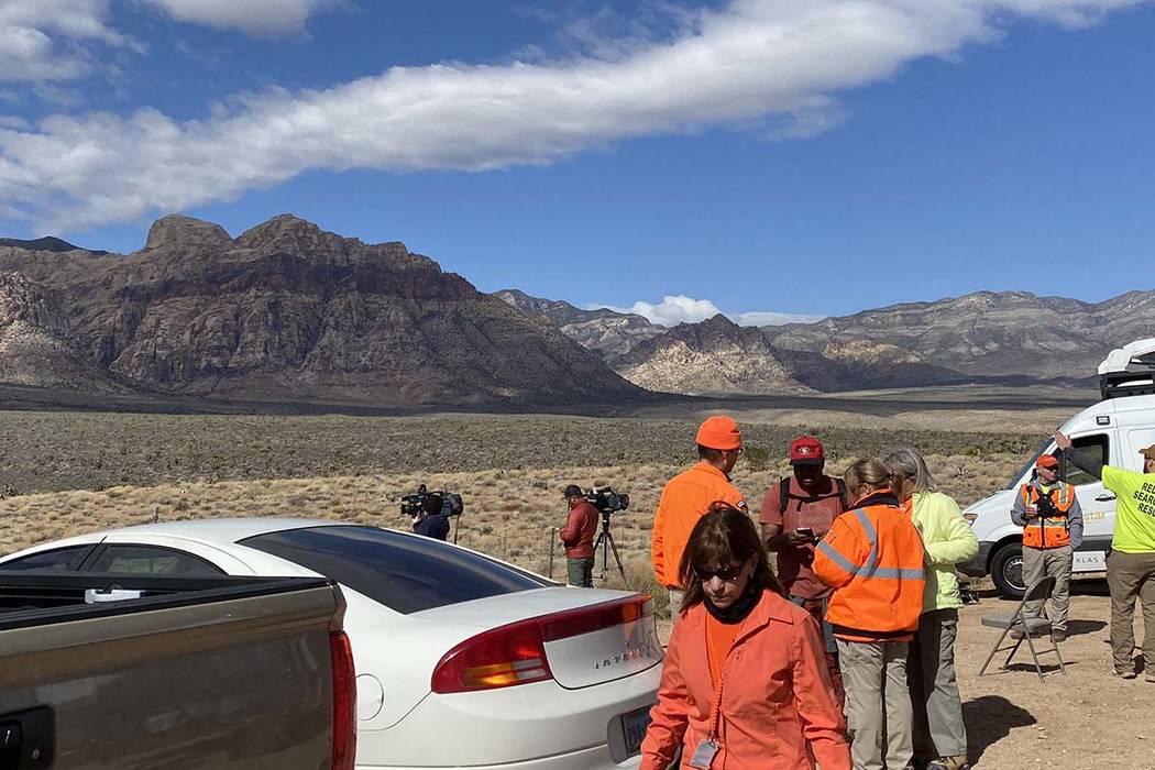 Search and rescue teams are looking for missing hiker at Red Rock Canyon National Conservation ...