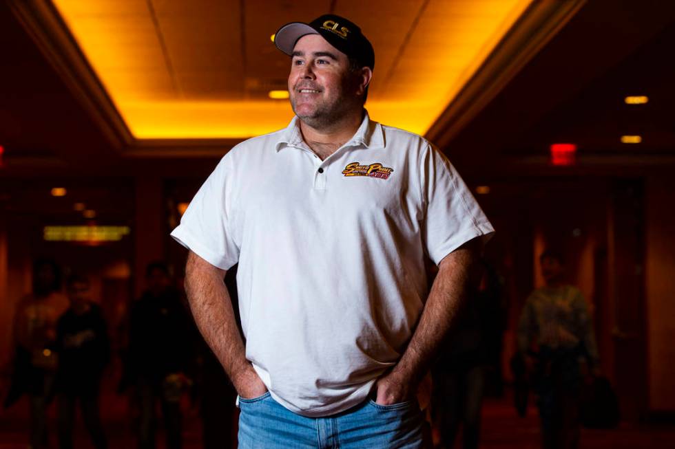 NASCAR driver Brendan Gaughan poses for a portrait at South Point in Las Vegas on Wednesday, Fe ...