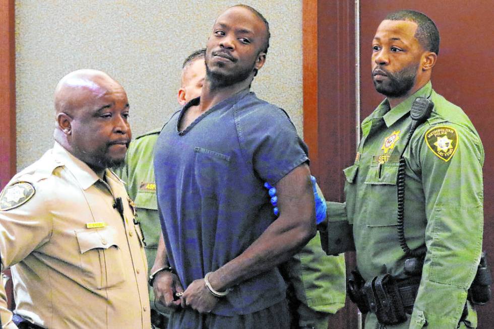 Durwin Allen, charged in the killings of Myron Manghum, 33, and Alyssa Velasco, 27, appears in ...