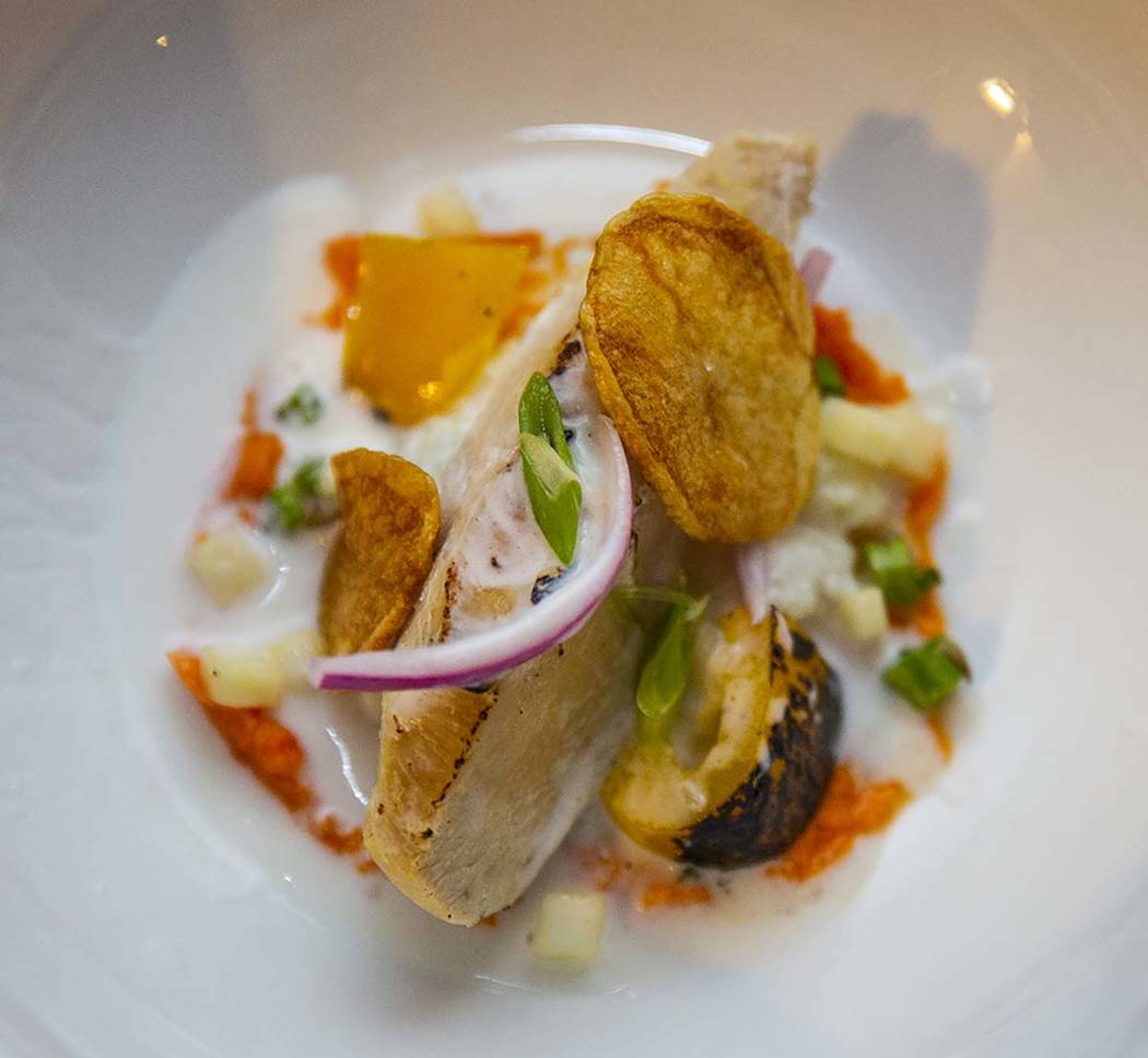 A chicken afritada dish by Chef Khaddy Dublin, Chef Battle San Diego winner, during the All Ame ...