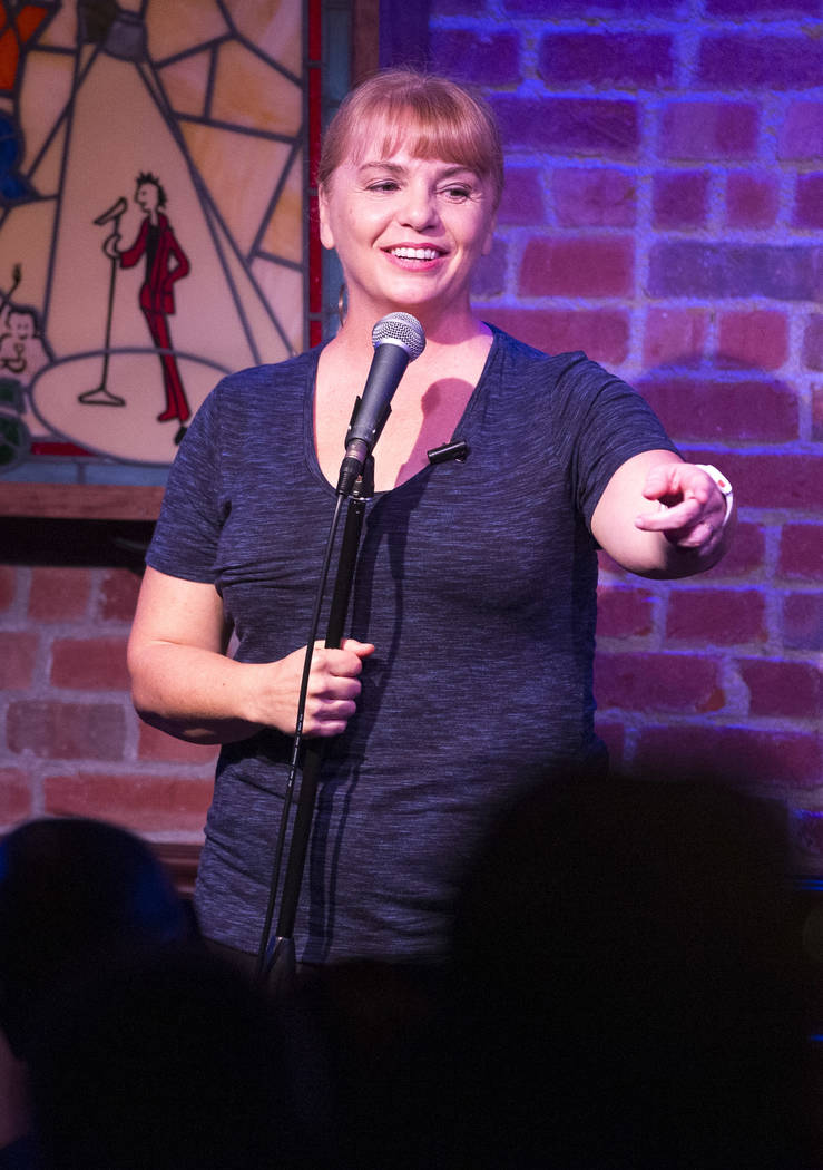 Comedian Traci Skene performs at the Comedy Cellar inside the Rio hotel-casino in Las Vegas on ...