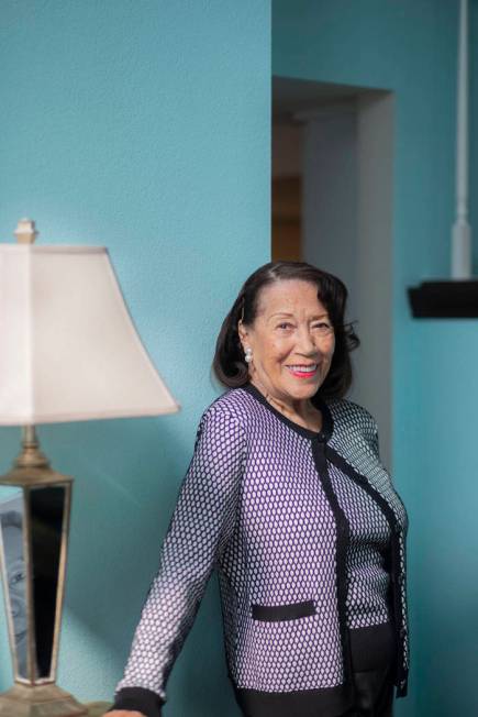 Moulin Rouge dancer Anna Bailey poses for a portrait in her home in Las Vegas on Wednesday, Feb ...