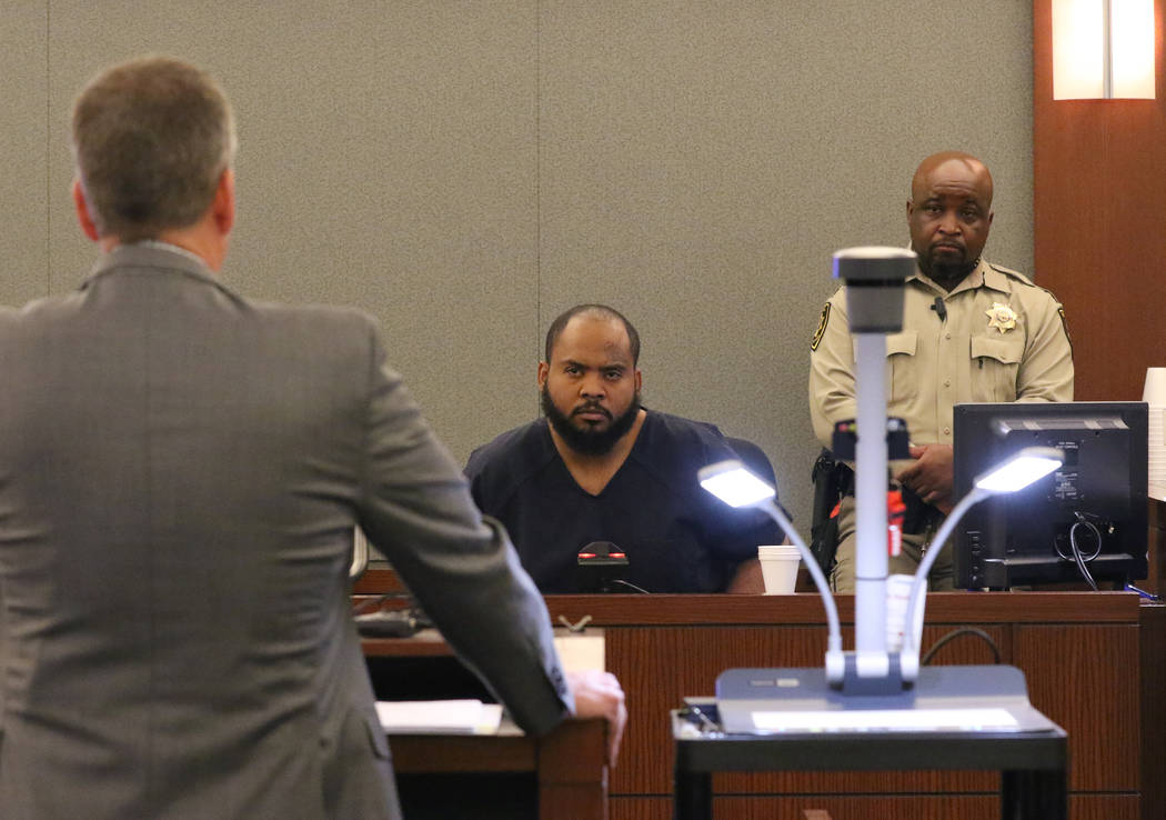 Peter Christiansen, left, attorney for murder suspect Durwin Allen, questions Johnny Brooks, th ...