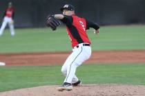 UNLV senior pitcher Ryan Hare in action against UNR on March 23, 2019, at Wilson Stadium. (UNLV ...