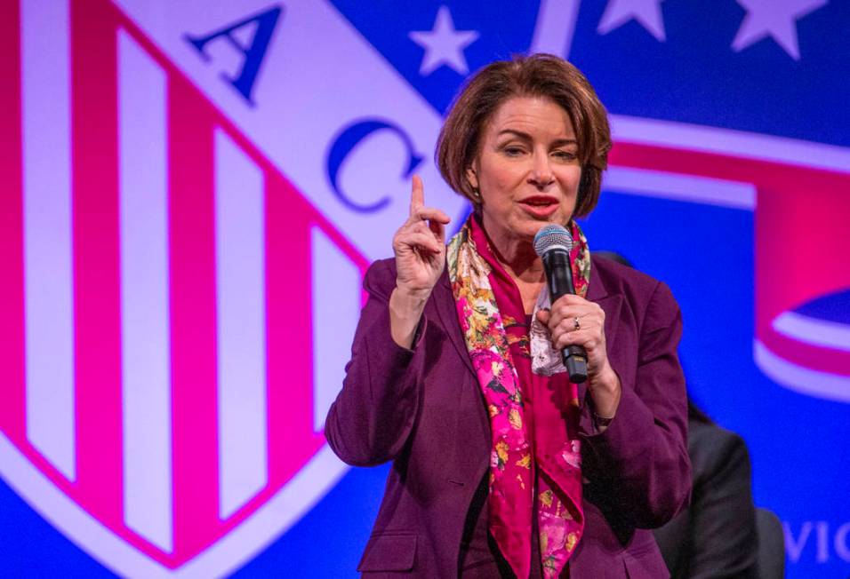 Sen. Amy Klobuchar, D-Minn., speaks during the League of United Latin American Citizens Preside ...