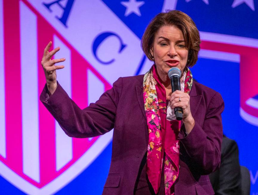 Sen. Amy Klobuchar, D-Minn., answers questions during the League of United Latin American Citiz ...