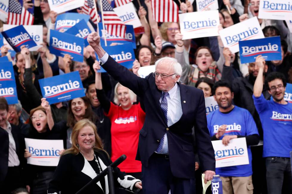 Democratic presidential candidate Sen. Bernie Sanders, I-Vt., with his wife Jane O'Meara Sander ...