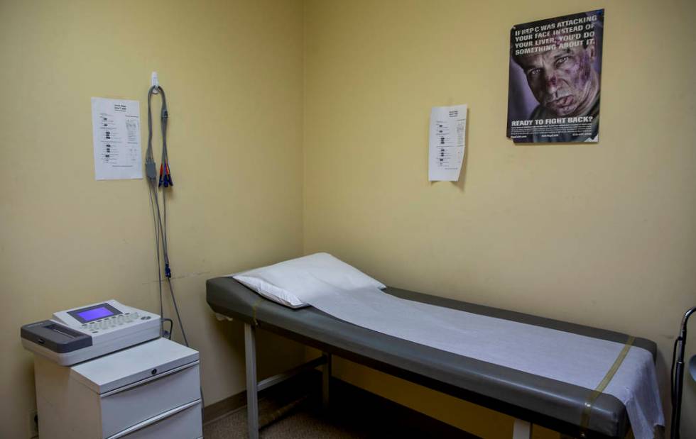 One of the exam rooms at the Adelson Clinic for Drug Abuse Treatment & Research, on Tuesday, Fe ...