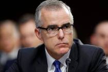 In a June 7, 2017, file photo, then FBI Acting Director Andrew McCabe listens during a Senate I ...