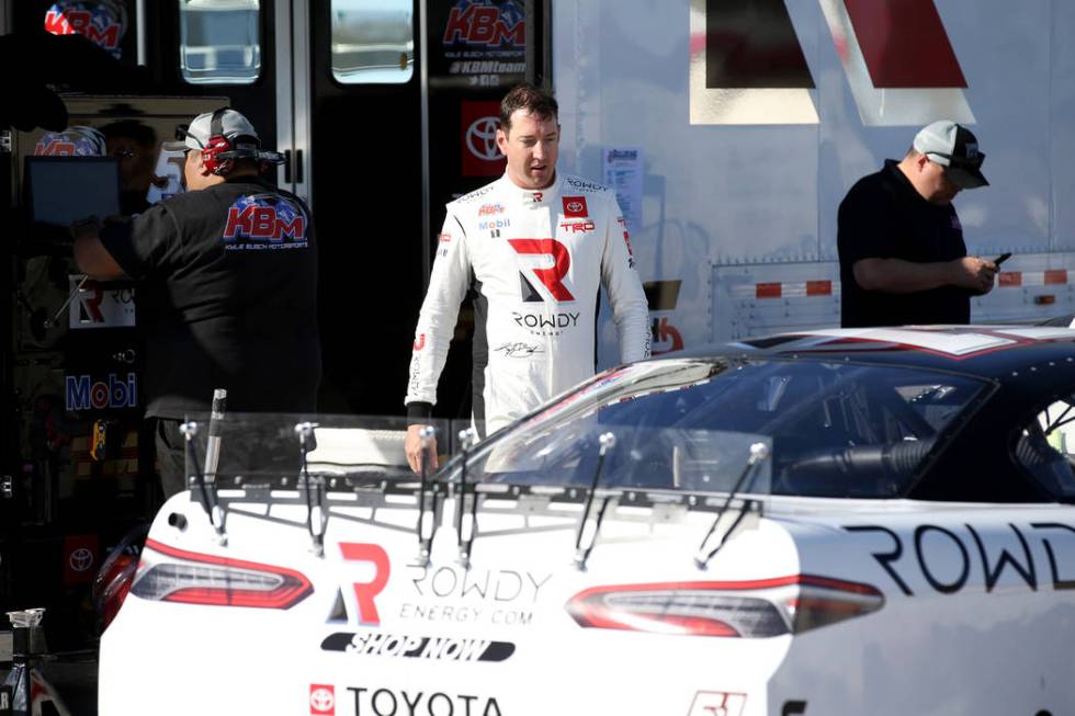 Las Vegas native and reigning NASCAR Cup Series champion Kyle Busch prepares for a practice run ...