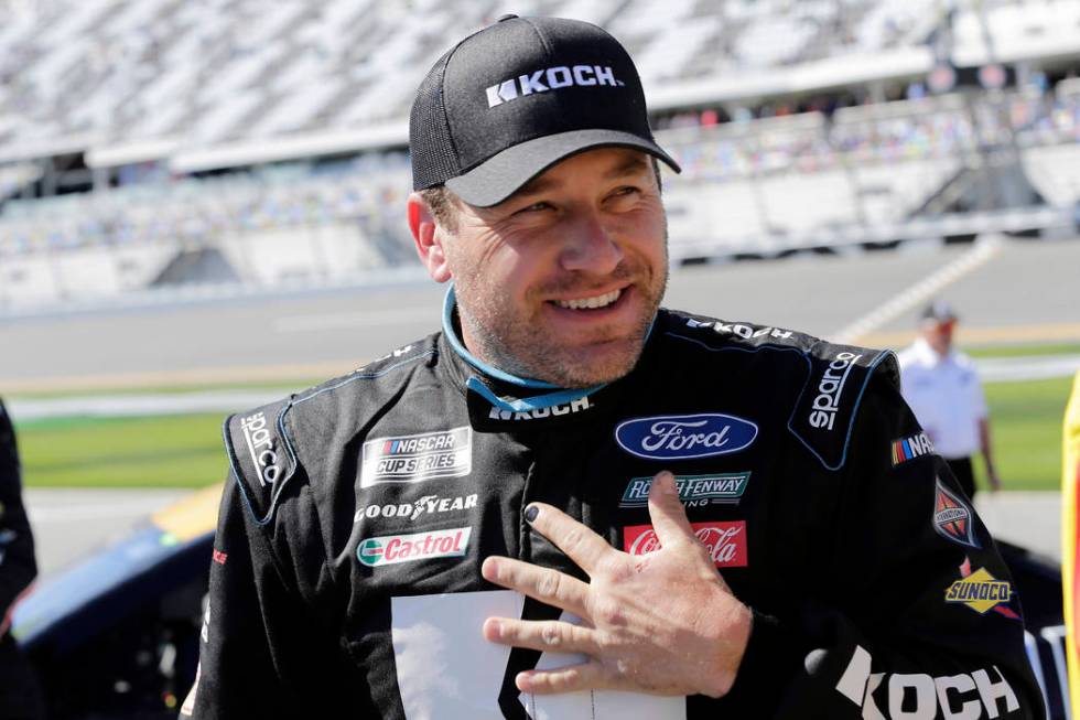 FILE - In this Feb. 9, 2020, file photo, Ryan Newman stands on pit road after his run during NA ...