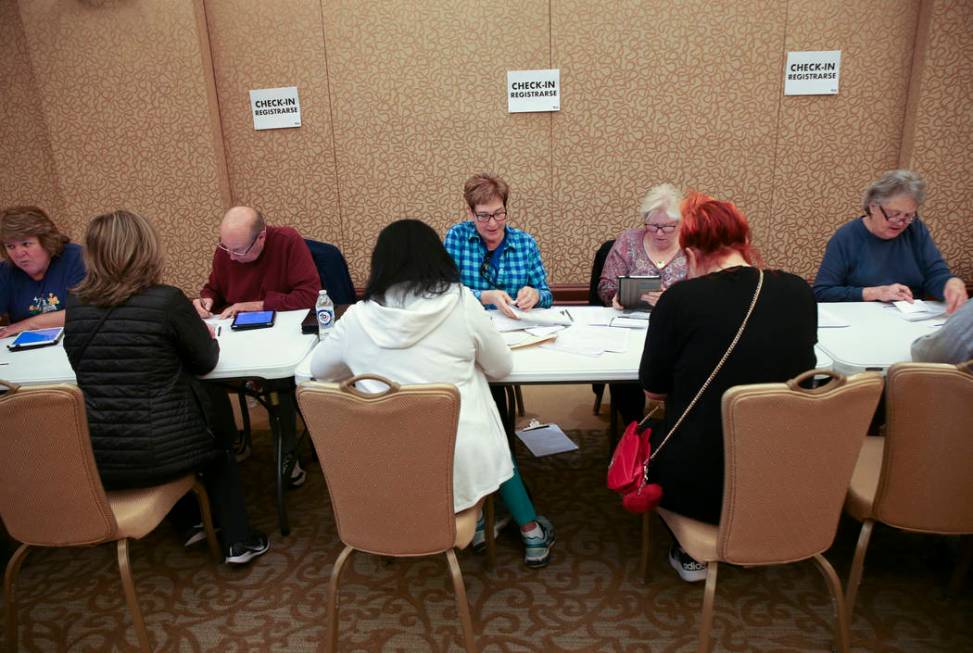 Volunteers, from left, Nancy Adams, David Chess, 76, Diane Askwyth, Jamie Shay and Ramonda Hayc ...