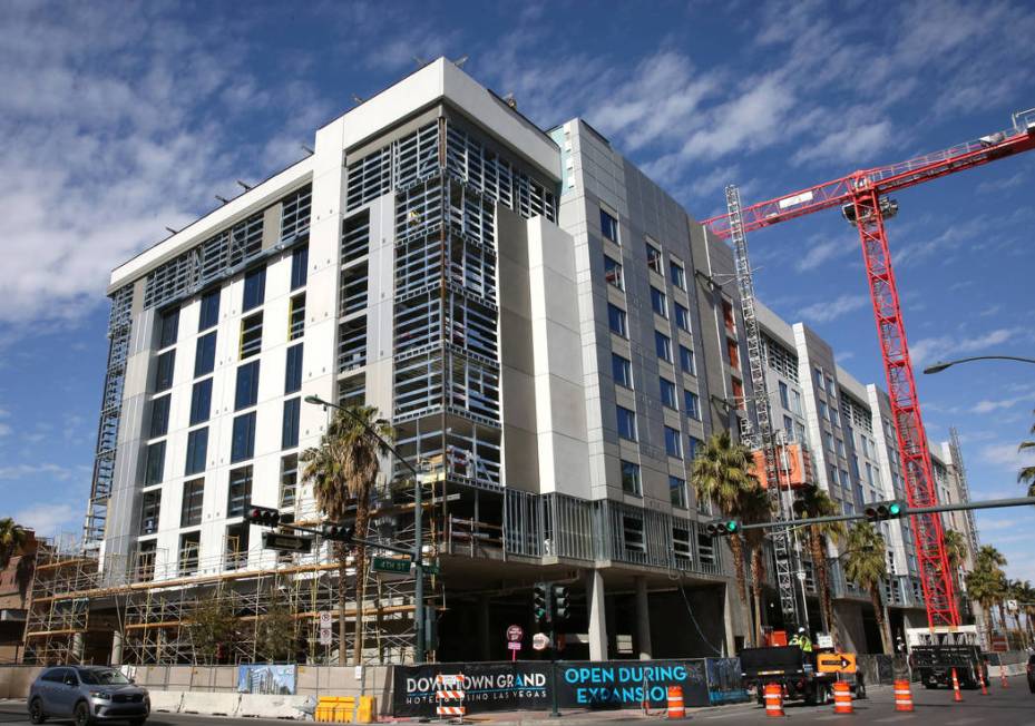 The Downtown Grand under construction at 206 N 3rd Street in downtown is seen on Tuesday, Feb. ...