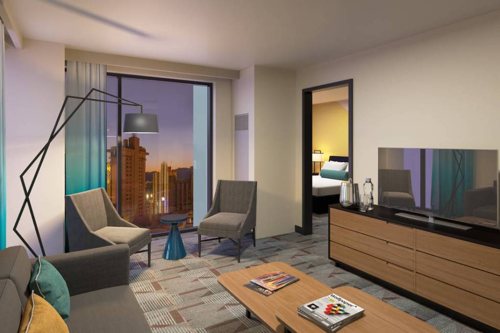 A rendering of a room inside the Downtown Grand's new tower. (Courtesy, Downtown Grand)