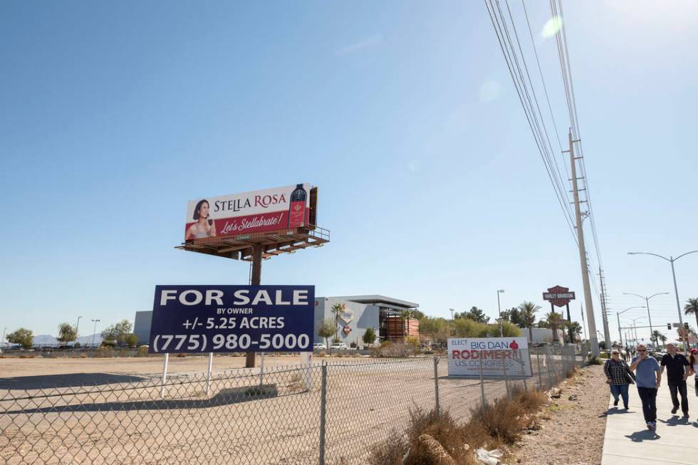 A vacant parcel of land that has plans to be developed into a hotel-casino, is seen north of th ...