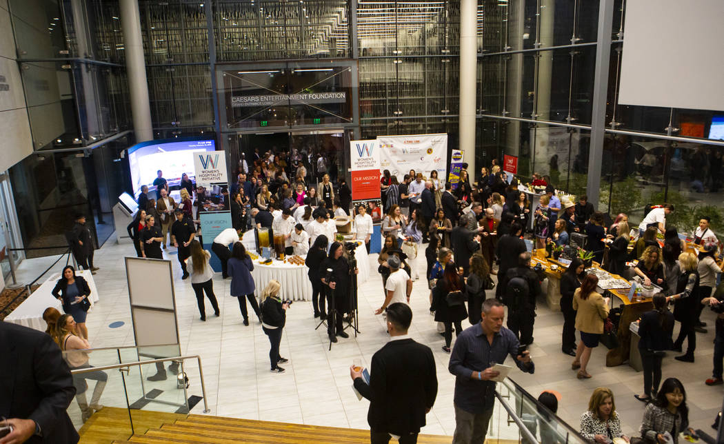 Attendees arrive for a culinary celebration held by the Women's Hospitality Initiative at UNLV' ...