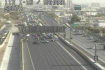 Traffic is shut down on Interstate 15 near Sahara Avenue, Wednesday, Feb. 19, 2020. (RTC Cameras)