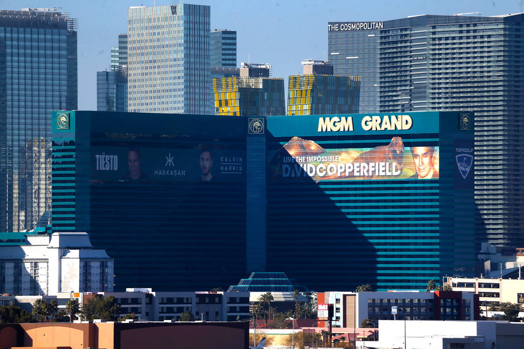 MGM Grand casino-hotel in Las Vegas, Tuesday, Jan. 14, 2020. (Erik Verduzco / Las Vegas Review ...