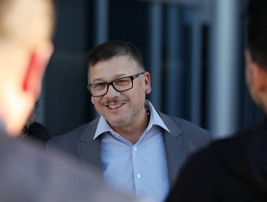 Defendant Cesar Morales leaves the Lloyd George U.S. Courthouse in Las Vegas on Monday, Feb. 24 ...