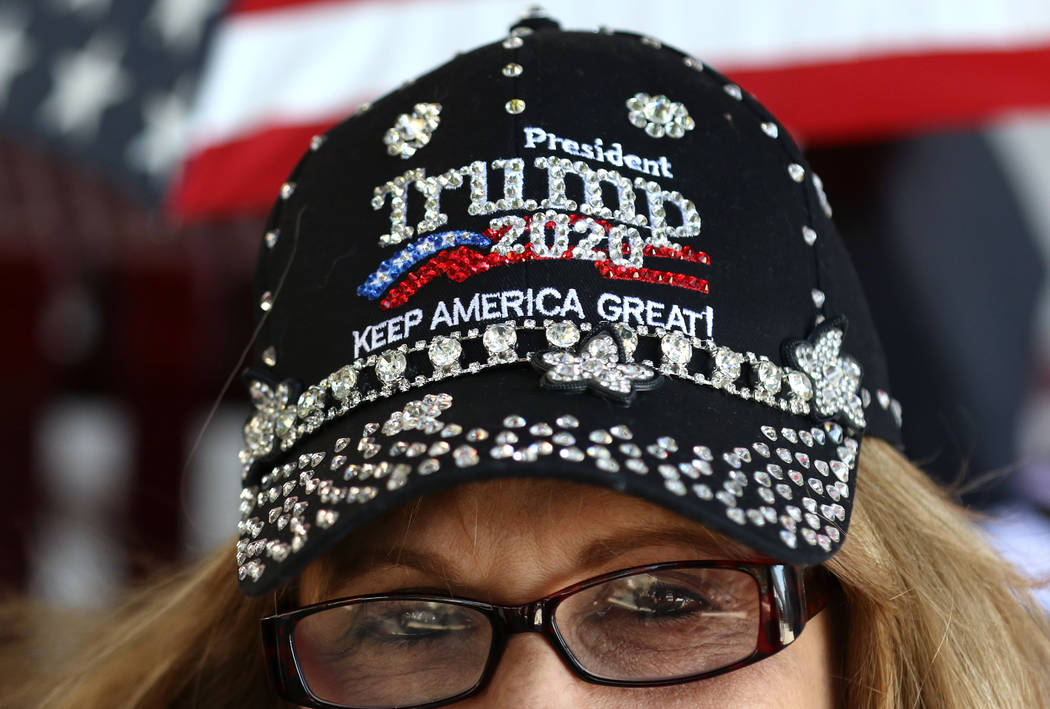 Nancy Curtin, of Las Vegas, camps outside the Las Vegas Convention Center on Thursday, Feb. 20, ...