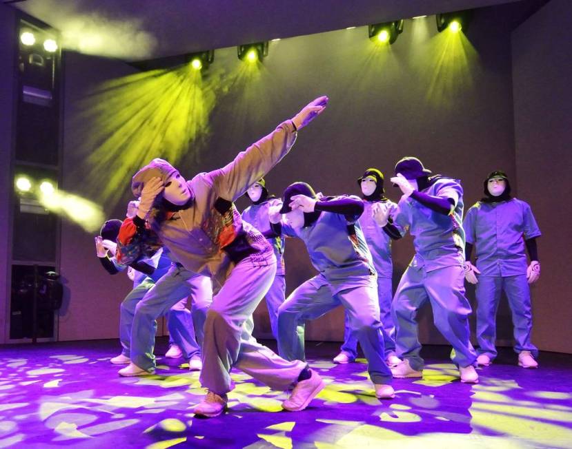 Cast members from the Jabbawockeez rehearse at the MGM Grand hotel-casino at 3799 Las Vegas Blv ...