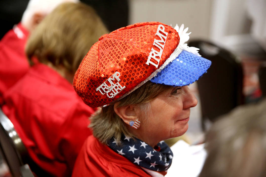 Caroline Smith of Reno at the Nevada Republican Central Committee meeting in Pahrump Saturday, ...