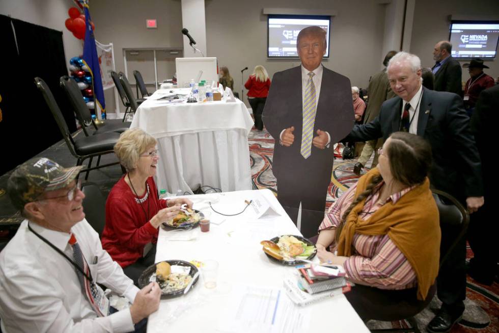 Jim Cooney, from left, Jerry Cooney, both of Elko, Michael Katsonis of West Wendover, and Joann ...