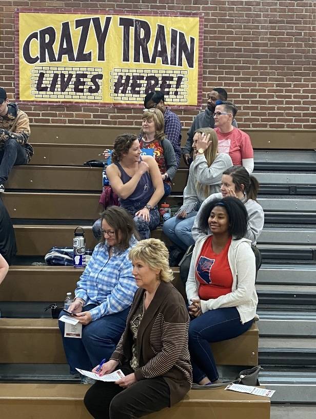 During realignment at Sparks High School, Regina Lockwood, (bottom front) the lone in-person Jo ...