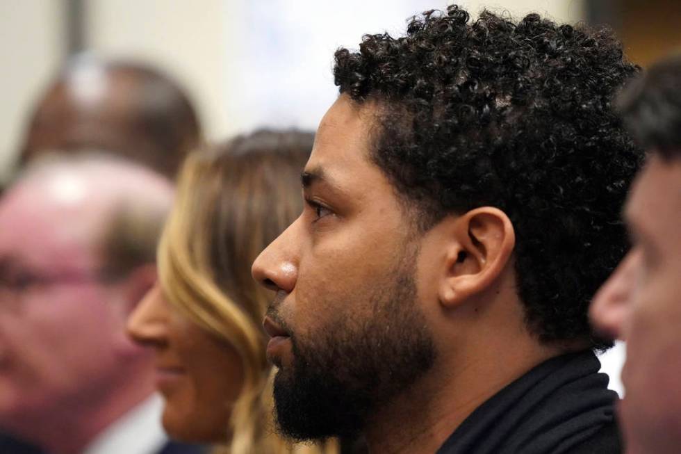 Actor Jussie Smollett appears in a courtroom at the Leighton Criminal Court Building in Chicago ...