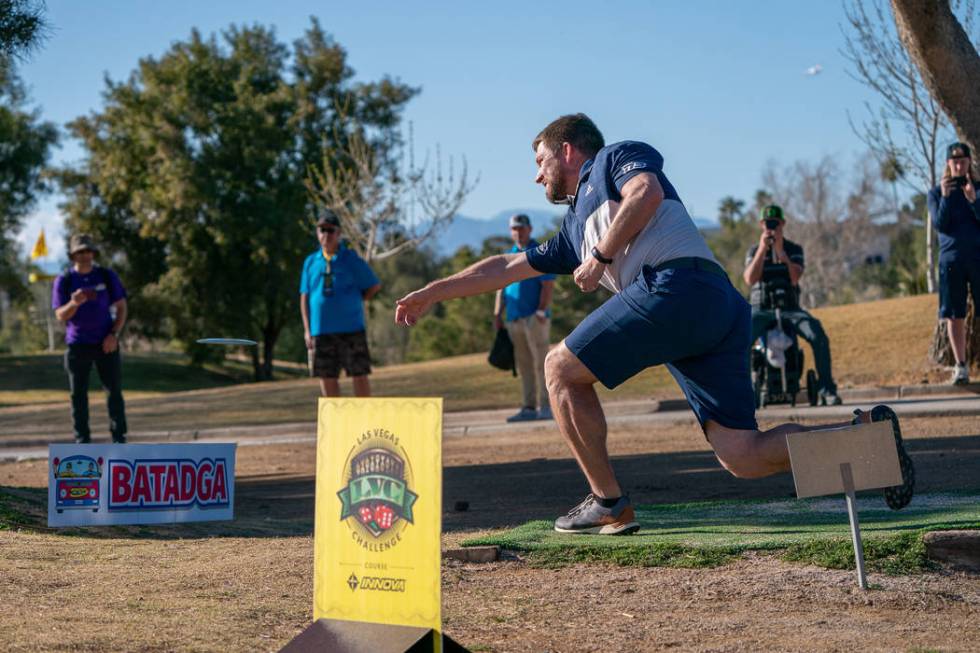 Pro disc golfer Nate Sexton won the Las Vegas Challenge and $4,000 Sunday at Wildhorse. Photo c ...