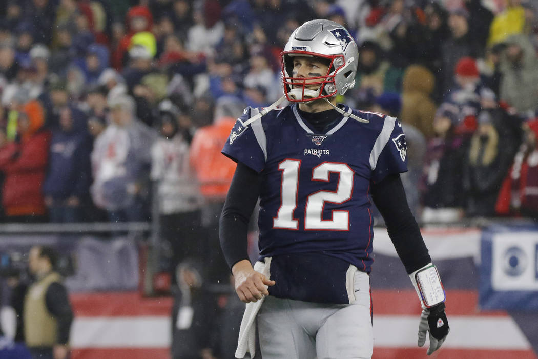 FILE - In this Saturday, Jan. 4, 2020 file photo, New England Patriots quarterback Tom Brady wa ...
