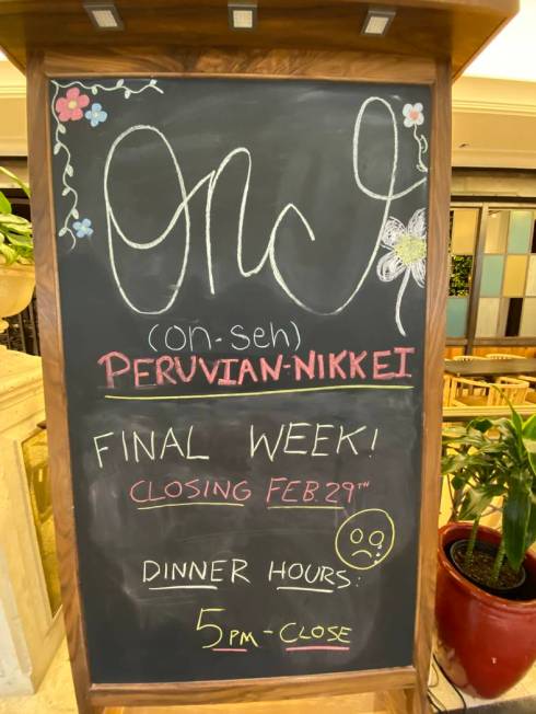 The chalkboard outside of Once at Palazzo (Al Mancini/Las Vegas Review-Journal)