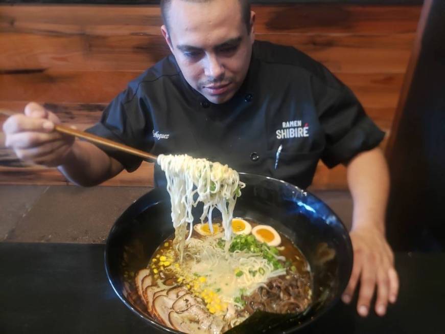 Even chef Gerald Noguez has yet to finsih the Black Hole Challenge of super-spicy ramen. (Tony ...