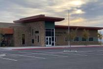 The parking lot at Doral Academy Red Rock Elementary School, 626 Cross Bridge Road in Las Vegas ...