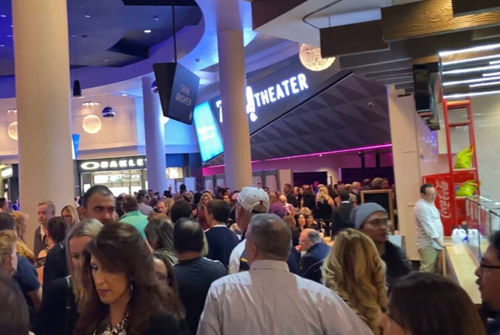 Fans are show at the entrance of Zappos Theater at Planet Hollywood about 10 minutes before the ...