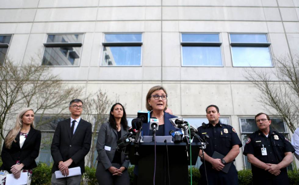 Santa Clara County Public Health Department Director Dr. Sara Cody speaks during a news confere ...