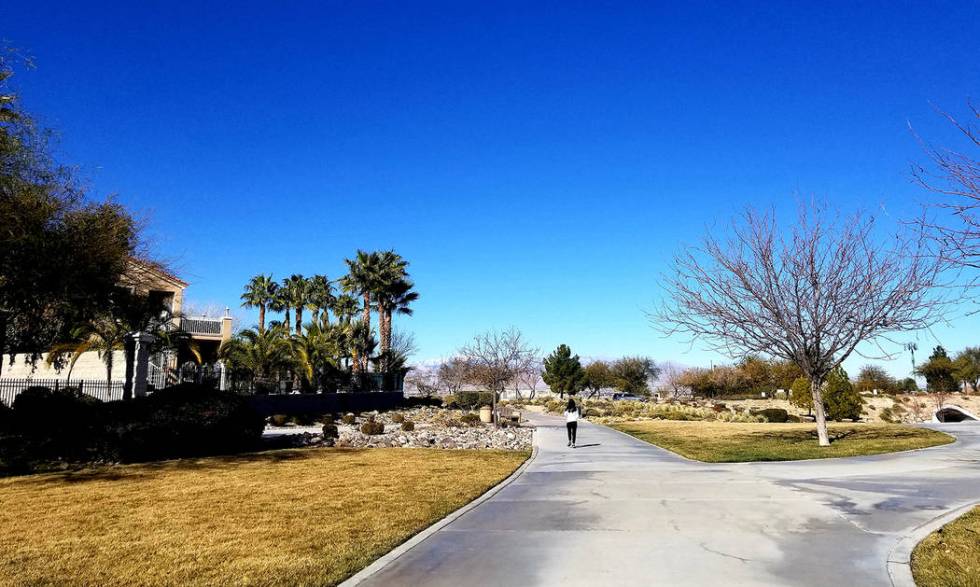 Sonata Park is in view at the end of a multi-use flood control structure designed to help manag ...