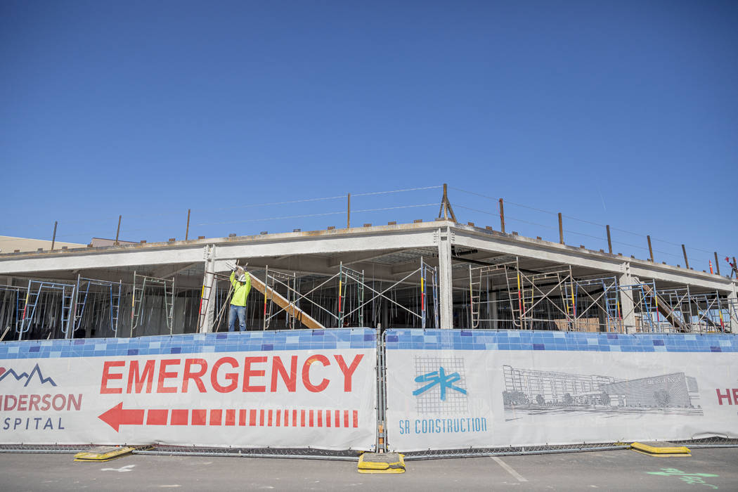 Henderson Hospital is under construction in Henderson on Wednesday, March 4, 2020. (Elizabeth P ...