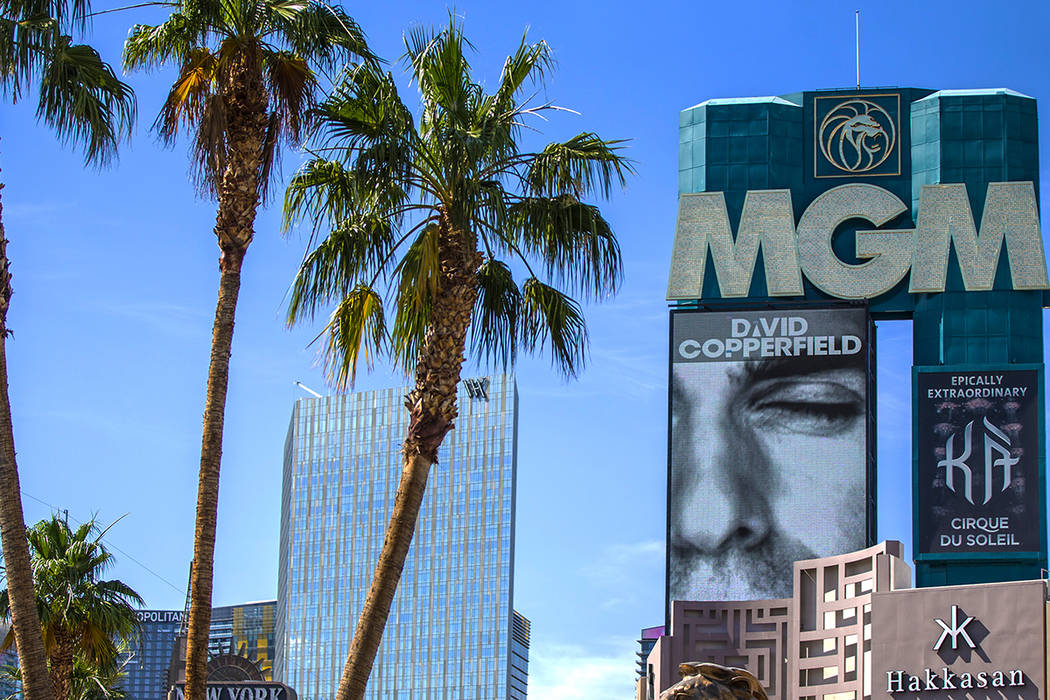 Signage for MGM Grand on Wednesday, June 12, 2019, in Las Vegas. (Benjamin Hager/Las Vegas Revi ...