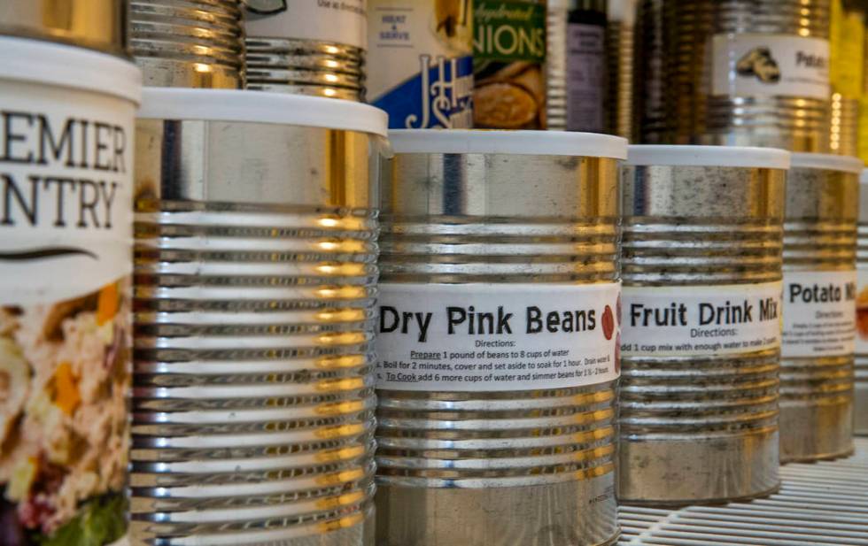 Some of the food items stored in the home pantry of Cory and Holly Steed on Monday, March 2, 20 ...