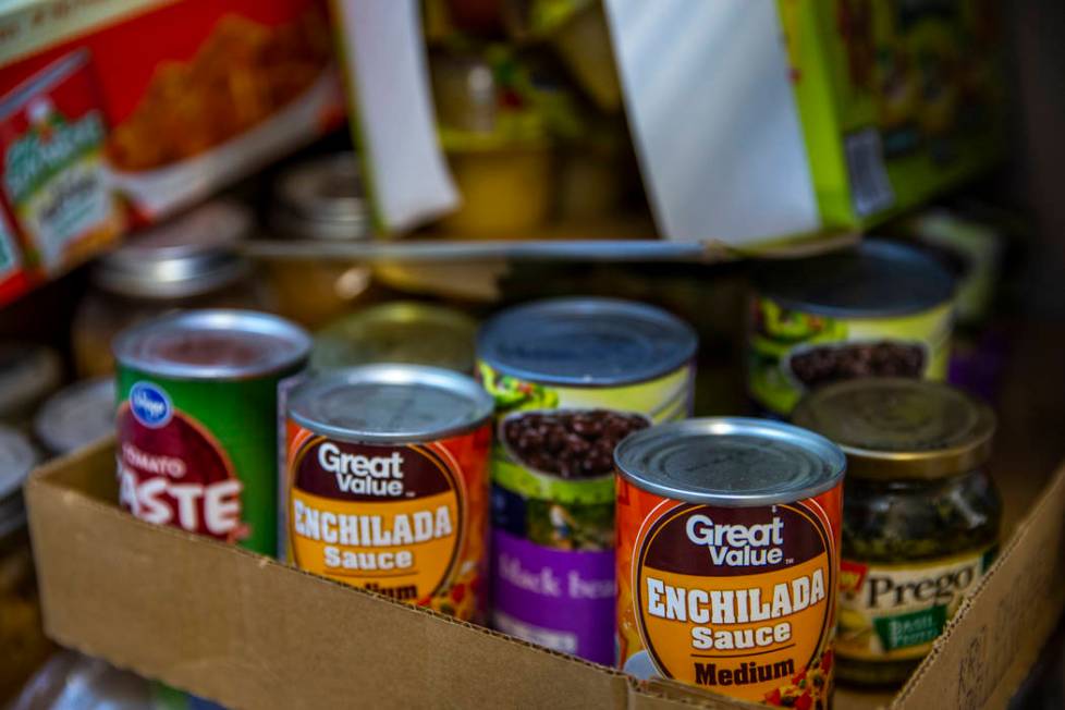 Some of the food items stored in the home pantry of Cory and Holly Steed on Monday, March 2, 20 ...