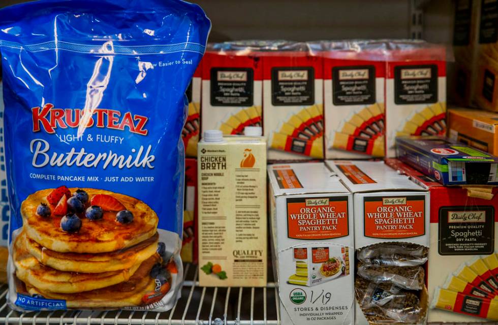 Some of the food items stored in the home pantry of Cory and Holly Steed on Monday, March 2, 20 ...