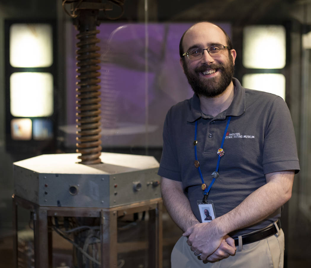 Joe Kent, director of education at the National Atomic Testing Museum, poses for a portrait at ...