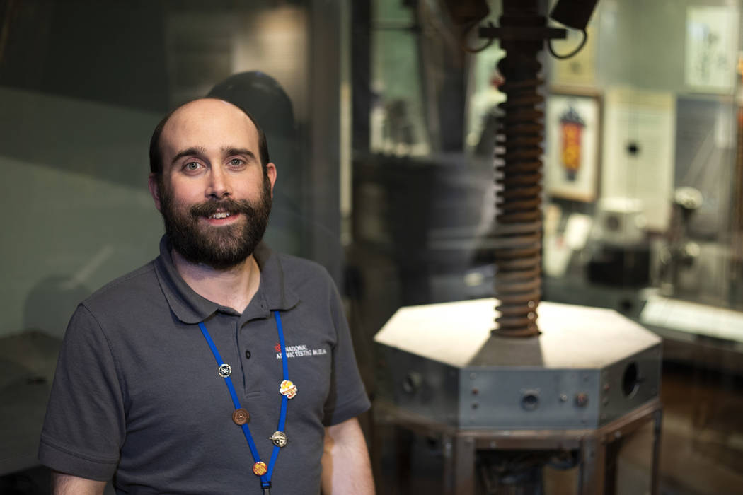 Joe Kent, director of education at the National Atomic Testing Museum, poses for a portrait at ...