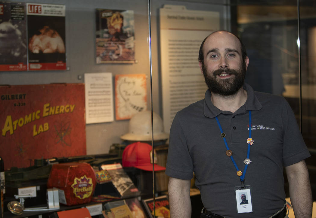 Joe Kent, director of education at the National Atomic Testing Museum, poses for a portrait at ...