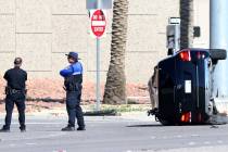 North Las Vegas police are investigating a police shooting near Lamb Boulevard and Interstate ...